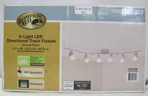 lot 562 image: Hampton Bay 6-Light 4 ft. Chrome Integrated LED Track Lighting Kit