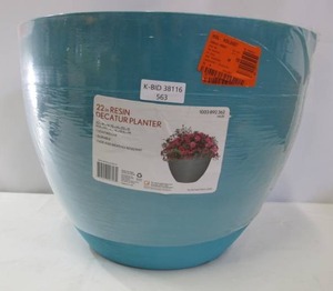 lot 563 image: Decatur 22 in. Haze Resin Planter Pot