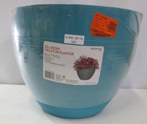 lot 574 image: Decatur 22 in. Haze Resin Planter Pot