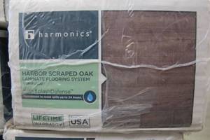 lot 523 image: 3 Boxes Harmonics (55 Square Feet) Harbor Scraped Oak Laminate Flooring System