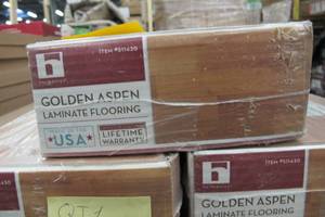 lot 527 image: Harmonics (11 Boxes) GA404S Golden Aspen Laminate Flooring 200 Square Feet