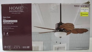 lot 570 image: Home Decorators Collection Palm Cove 52 in. LED IndoorOutdoor Natural Iron Ceiling Fan with Light Kit