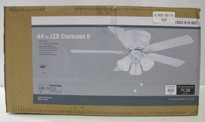 lot 569 image: Clarkston II 44 in. LED Indoor White Ceiling Fan with Light Kit