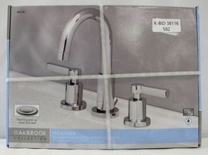lot 582 image: Oakbrook 67872W-6001 Modena Widespread Lavatory Pop-Up Faucet in Chrome