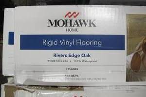 lot 528 image: Mohawk Home (44 Boxes) Rivers Edge Oak Rigid Vinyl Flooring (308 Planks750 Square Feet)
