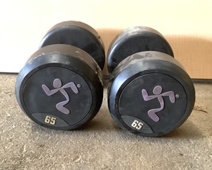 lot 130 image: 65 LB Dumbbell Pair