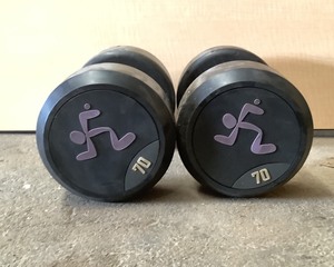 lot 132 image: 70 LB Dumbbell Pair