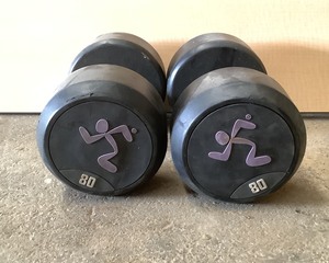 lot 144 image: 80 LB Dumbell Pair