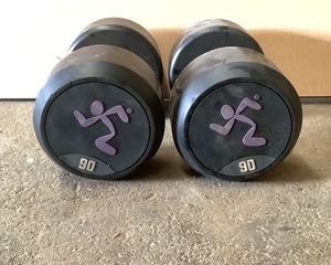 lot 142 image: 90 LB Dumbell Pair