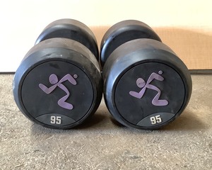 lot 141 image: 95 LB Dumbell Pair