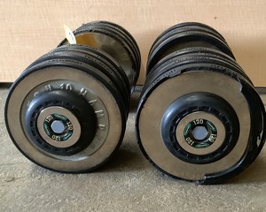 lot 137A image: 120 LB Dumbell, Pair