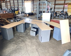 lot 217 image: Quantity of Desk Sections