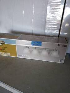 HAMPTON BAY Tavish 4-Light Brushed Nickel Vanity Light with Frosted Shades