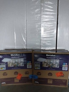 2 METALUX FM 15 in. White Square Integrated LED Flush Mount Light with Selectable Color Temperature