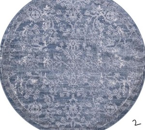 UNIQUE LOOM Portland Albany Blue 7 ft. x 7 ft. Round Area Rug