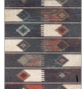 WELL WOVEN Taos Socorro Blue Scandinavian Tribal Southwestern 6 ft. 7 in. x 9 ft. 2 in. Area Rug