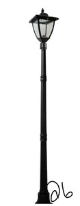 Nature POWER Bayport 72 in. Outdoor Black Solar Lamp Post with Super Bright Natural White LED