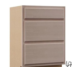 HAMPTON BAY Hampton Unfinished Beech Raised Panel Stock Assembled Base Kitchen Cabinet with 3 Drawers (24 in. x 34.5 in. x 24 in.)