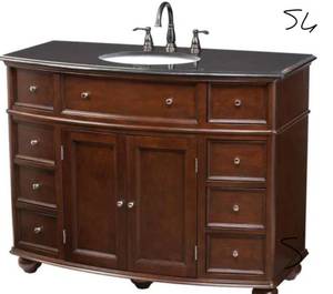 HAMPTON BAY Hampton Harbor 45 in. W x 22 in. D Bath Vanity in Sequoia with Granite Vanity Top in Black