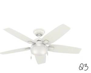HUNTER Antero 46 in. LED Indoor Fresh White Ceiling Fan with Light