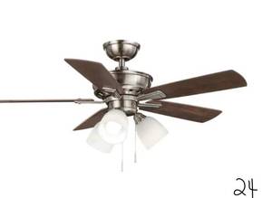 HAMPTON BAY Vaurgas 44 in. LED Indoor Brushed Nickel Ceiling Fan with Light Kit