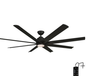 HOME DECORATORS COLLECTION Kensgrove 72 in. LED IndoorOutdoor Matte Black Ceiling Fan with Light and Remote Control