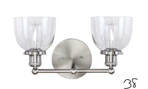 Evelyn 2-Light Brushed Nickel Vanity Light