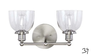 Evelyn 2-Light Brushed Nickel Vanity Light