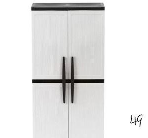 Plastic Freestanding Garage Cabinet in Gray (35 in. W x 71 in. H x 18 in. D)