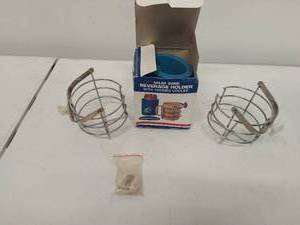 lot 20 image: Three Metal Mug Size Beverage Holders