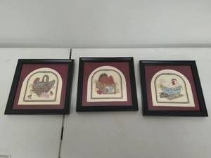 lot 47 image: Three Small Pieces Of Framed Artwork