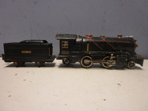 VINTAGE LIONEL O GAUGE 3RD RAIL CAST IRON STEAM LOCOMOTIVE WITH TENDER
