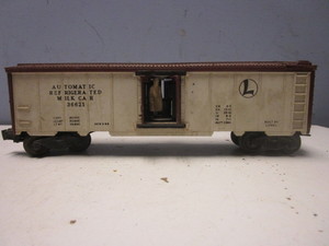 VINTAGE LIONEL O GAUGE REFER CAR WITH ACTIVATED TRAINMAN FIGURE
