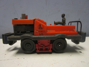 VINTAGE, LIONEL O GAUGE, 3rd RAIL, SECTION GANG CAR WITH ROTATING MAN