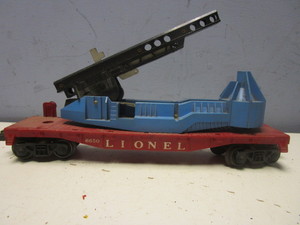 VINTAGE, LIONEL, O GAUGE, ROCKET LAUNCHER FLAT CAR