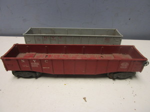 VINTAGE, LIONEL, O GAUGE, NEW YORK CENTRAL GONDOLA CARS