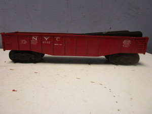 VINTAGE LIONEL, O GAUGE,  NYC RED GONDOLA CAR