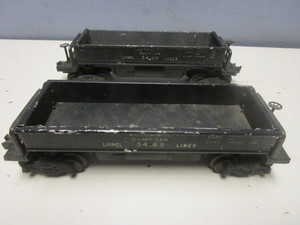 VINTAGE LIONEL O AUTOMATIC DUMP CARS
