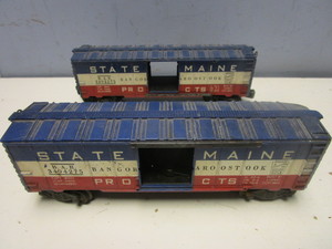 VINTAGE LIONEL O STATE OF MAINE BOXCARS