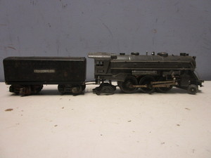 VINTAGE LIONEL O 224E STEAM LOCOMOTIVE, W LIONEL 2689W TENDER