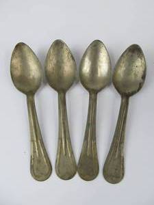 lot 12 image: Lot of 4 WW1 Era Rock Island Armory Metal Spoons