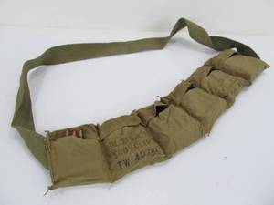 lot 51 image: WW2 Bandolier wFull .30 Cal Ammo Clips