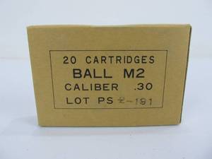lot 53 image: Unopened Ball M2 .30 Cal Ammo Rounds