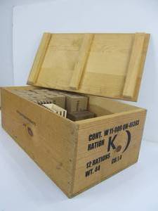 lot 62 image: WW2 K-Ration Crate FULL - Reproduction