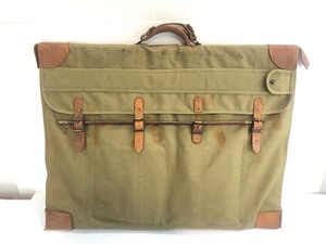 lot 96 image: Awesome Original WW2 Era Canvas & LEather Officers Map Bag wTons of Supplies, Maps, Tools etc