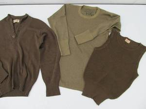 lot 132 image: Original Vintage WW2 Sweater, Vest & Shirt