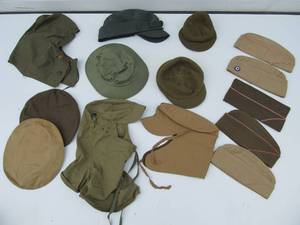 lot 133 image: Large Lot of Assorted Military Hats, Caps & Hoods