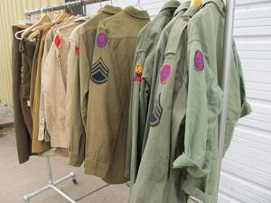 lot 134 image: LARGE Lot of Shirts, Trousers, Fatigues etc