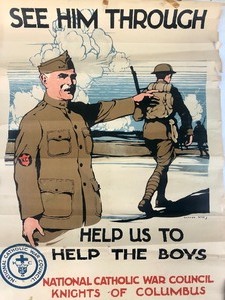 lot 55 image: Original WW1 National Catholic War Council Poster