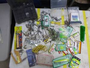 lot 273 image: Lot of Fishing Tackle  with Strings, Spoons, Misc. Tackle